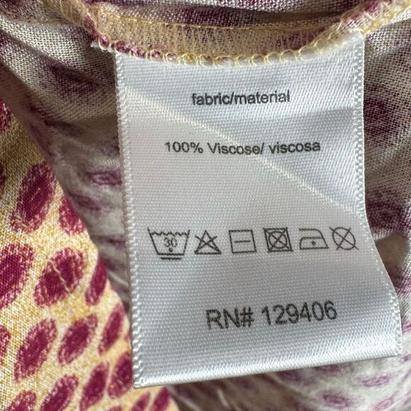 Lascana for Venus on or off shoulder ivory and wine berry print top size large - Picture 8 of 9